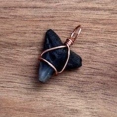 Authentic Bull Shark Tooth Pendant w/ Rose Gold Wire wrap & 18' Satellite Chain